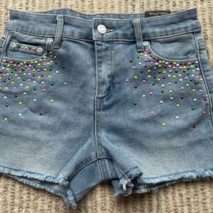 Tractr Denim Shorts with Colorful Beads size 10
